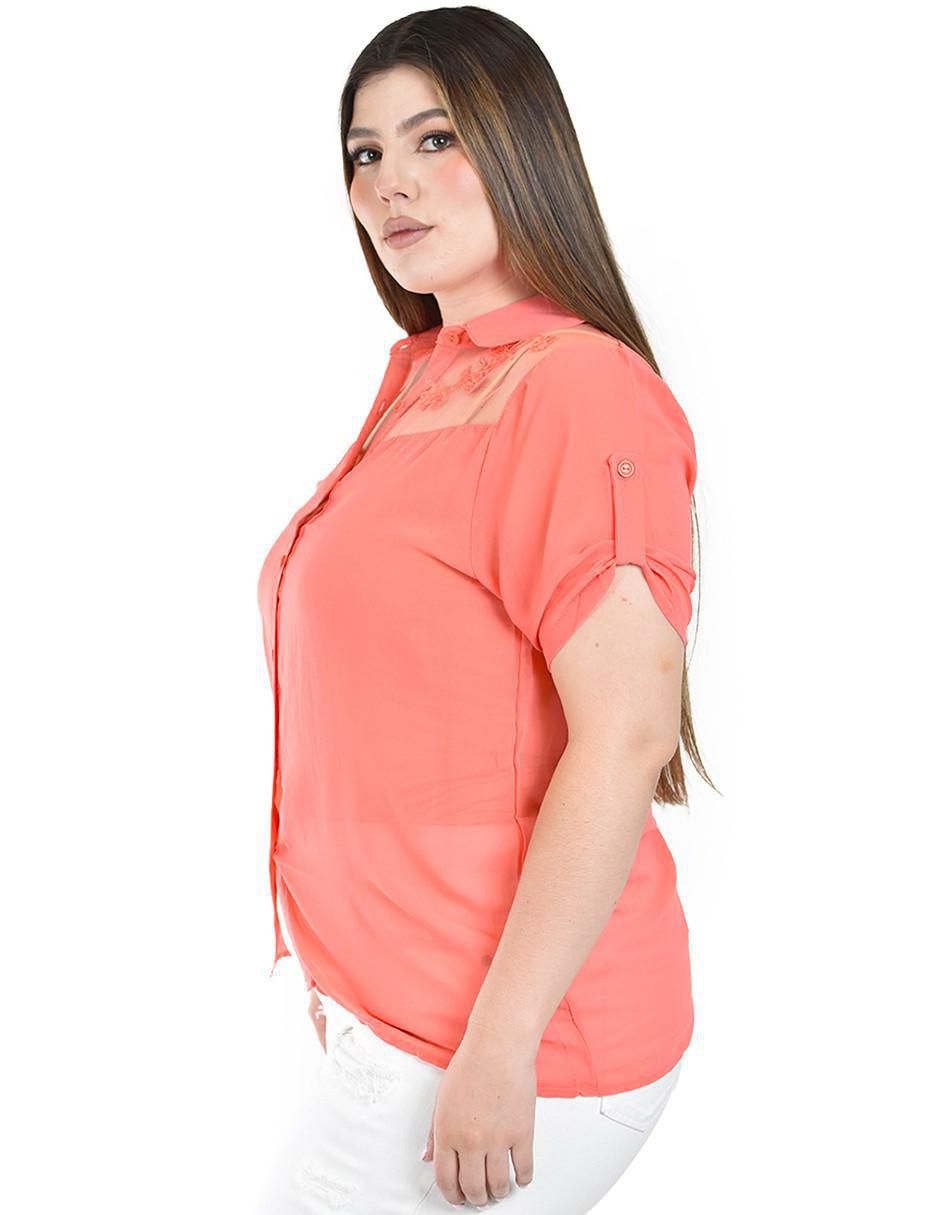 Blusa Roman Fashion manga corta para mujer