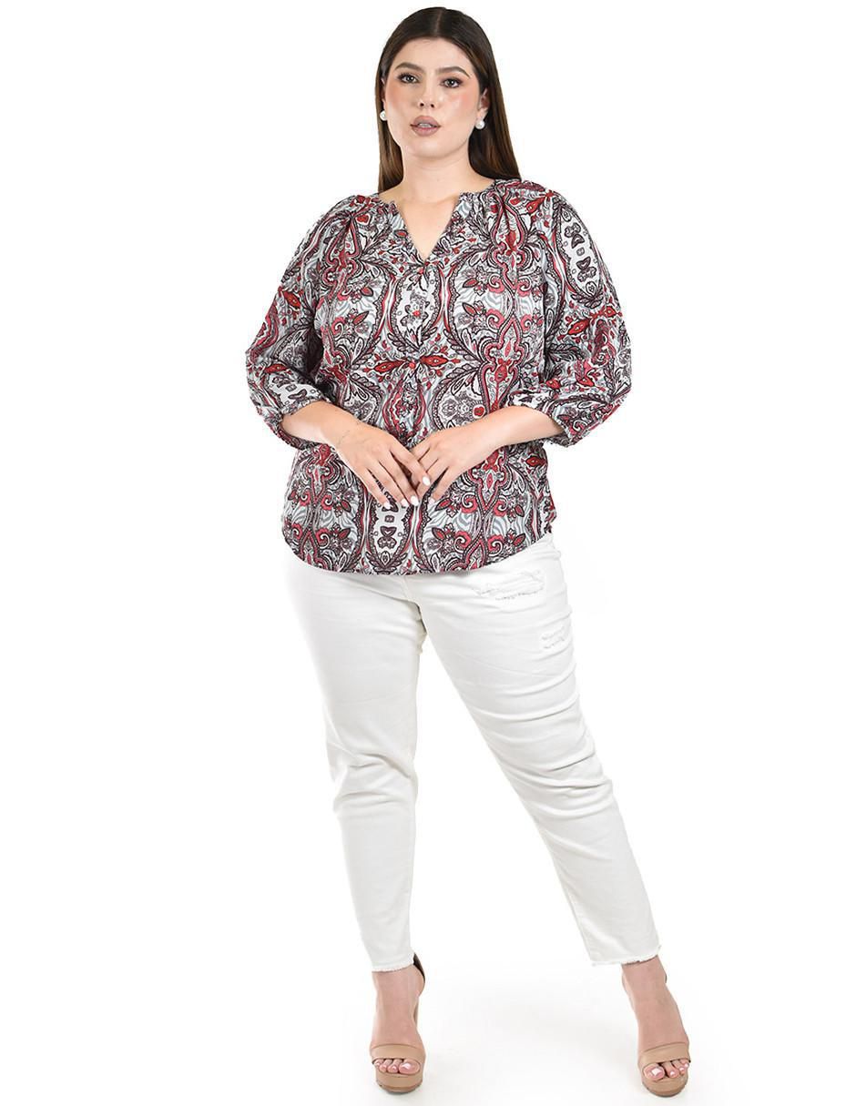 Blusa Roman Fashion manga 3/4 para mujer