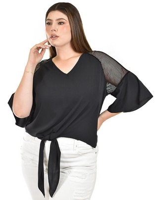 Blusa Roman Fashion manga 3/4 para mujer