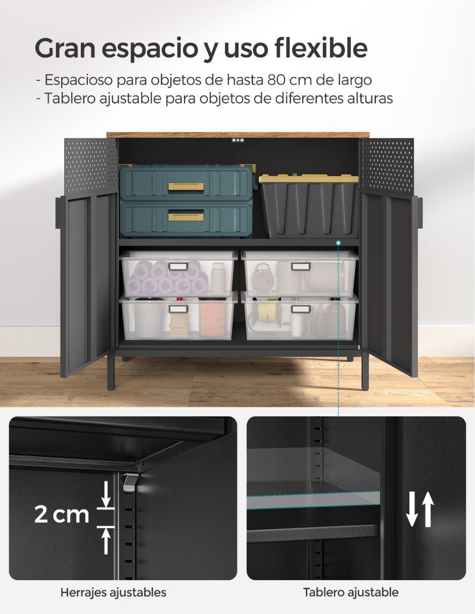 Gabinete armable Bravon de madera con metal