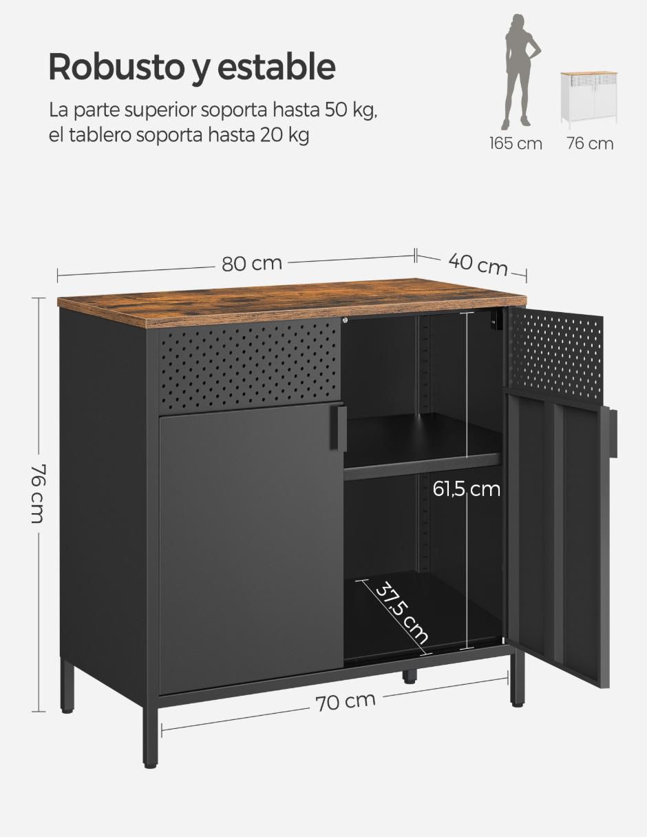 Gabinete armable Bravon de madera con metal