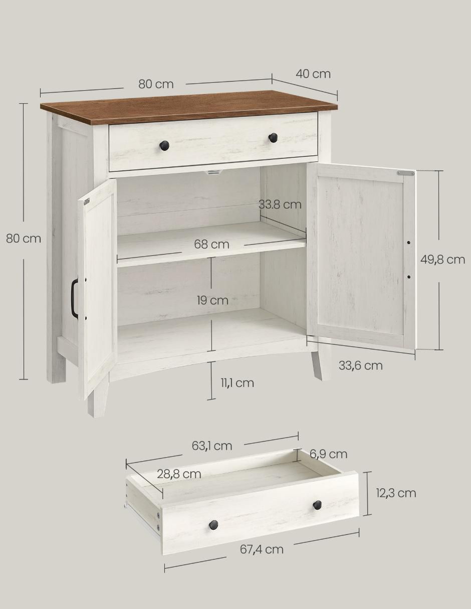 Gabinete armable Liry de madera con metal