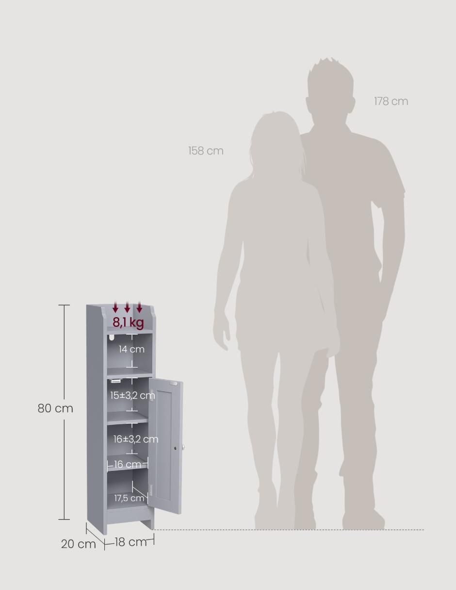 MUEBLE ALMACENAMIENT, GRIS SONGMICS HOM 4