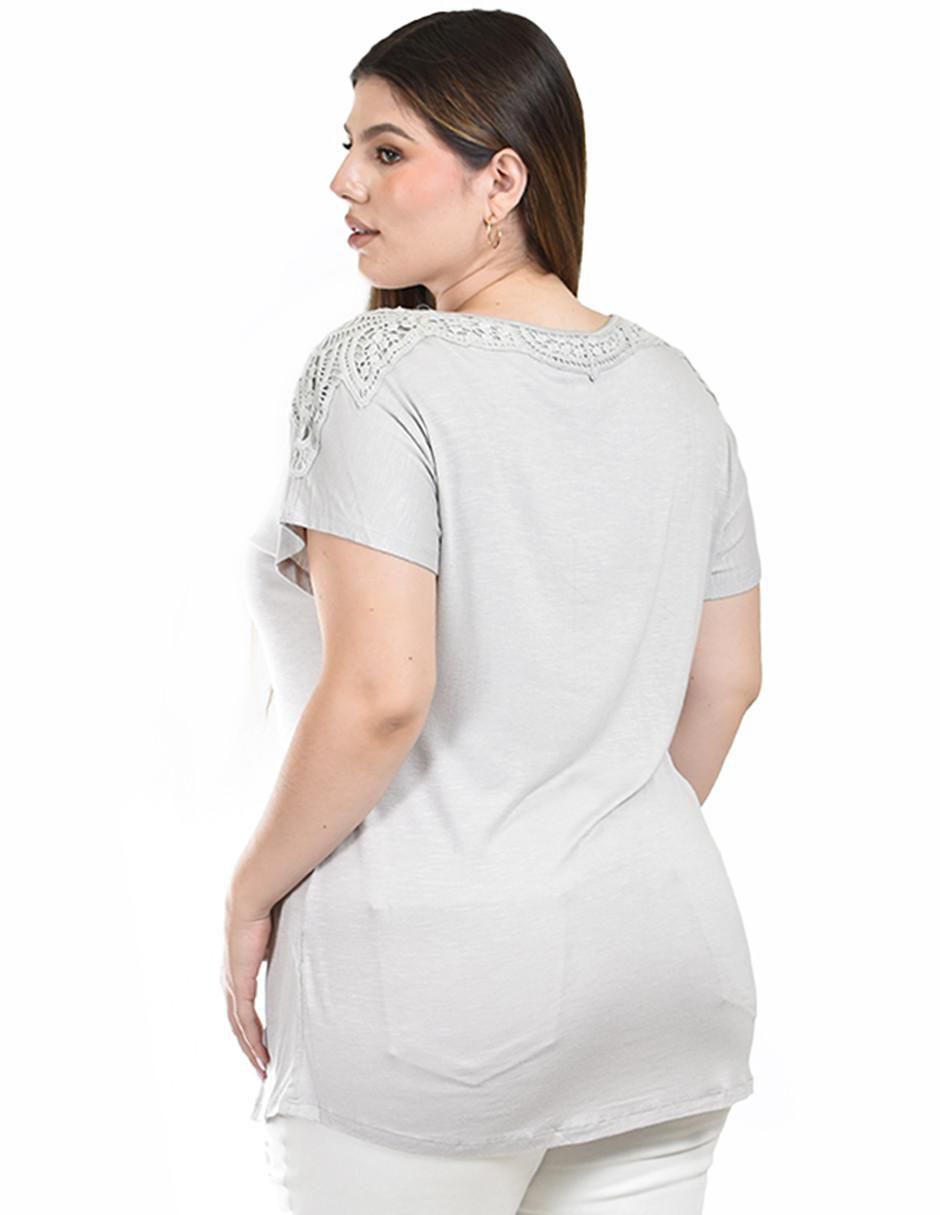 Blusa Roman Fashion manga corta para mujer