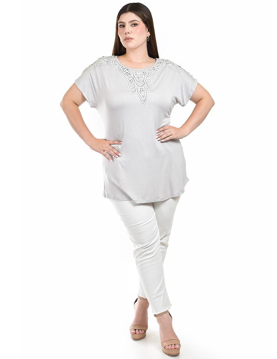 Blusa Roman Fashion manga corta para mujer