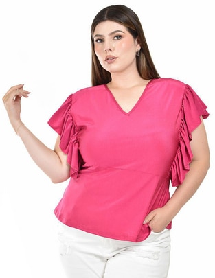 Blusa Roman Fashion manga corta para mujer