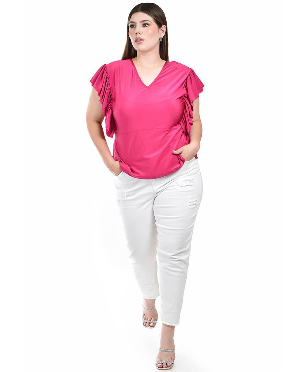 Blusa Roman Fashion manga corta para mujer