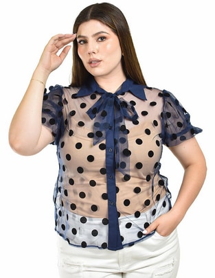 Blusa Roman Fashion manga corta para mujer