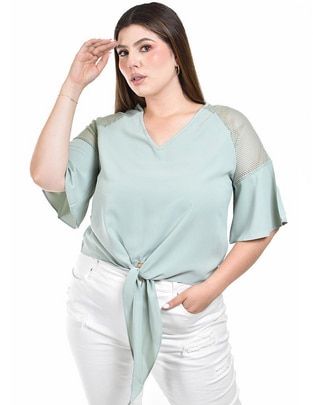 Blusa manga al codo para mujer 1