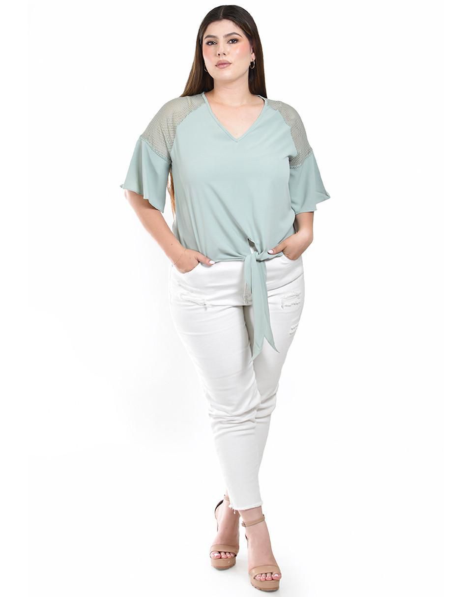 Blusa manga al codo para mujer 8