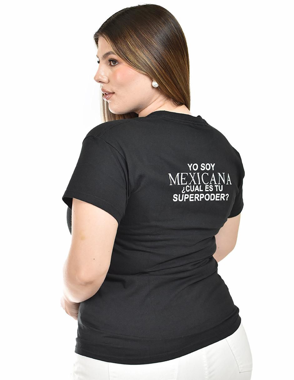 Playera manga corta Roman Fashion cuello redondo para mujer