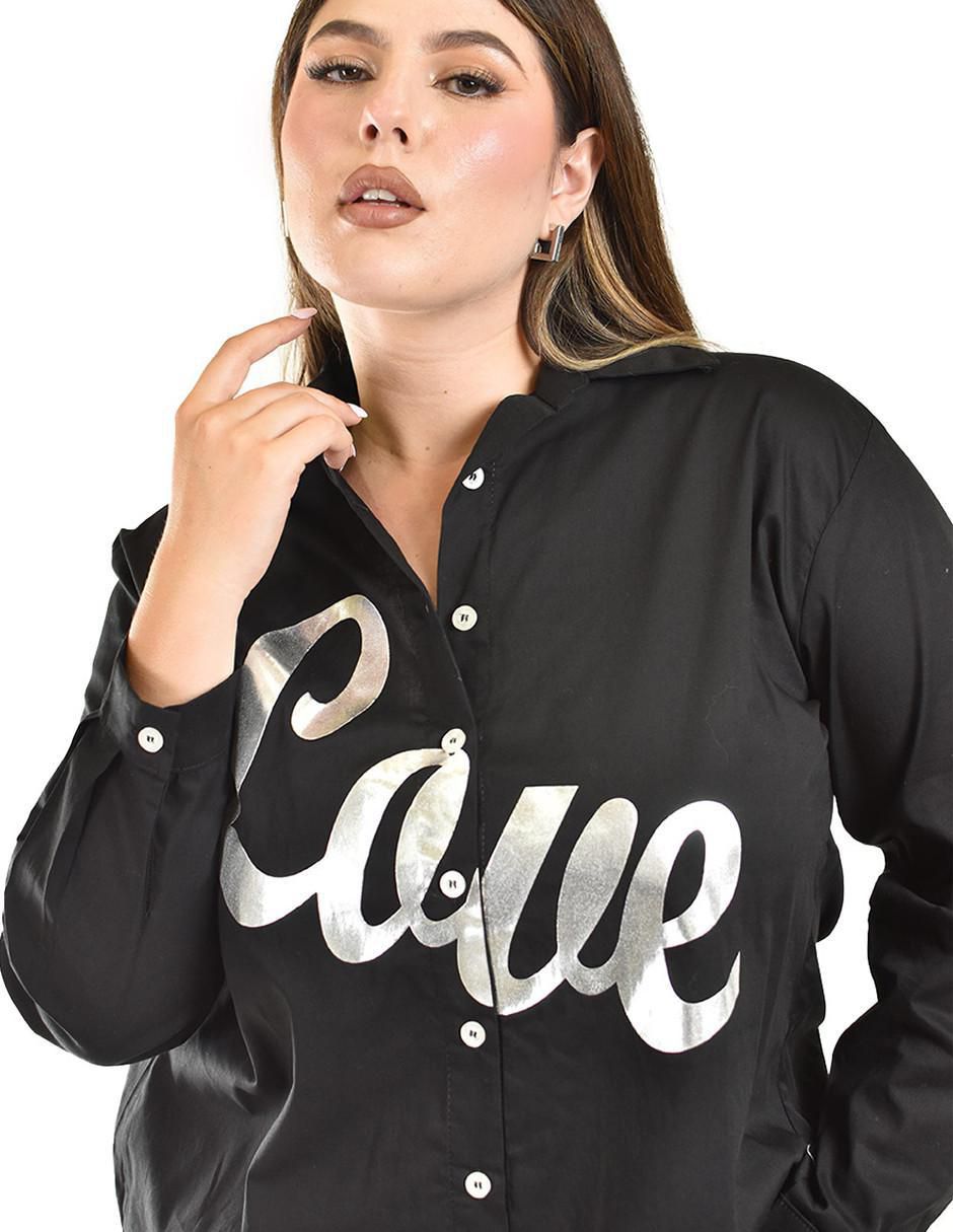 Blusa camisera Roman Fashion manga larga para mujer