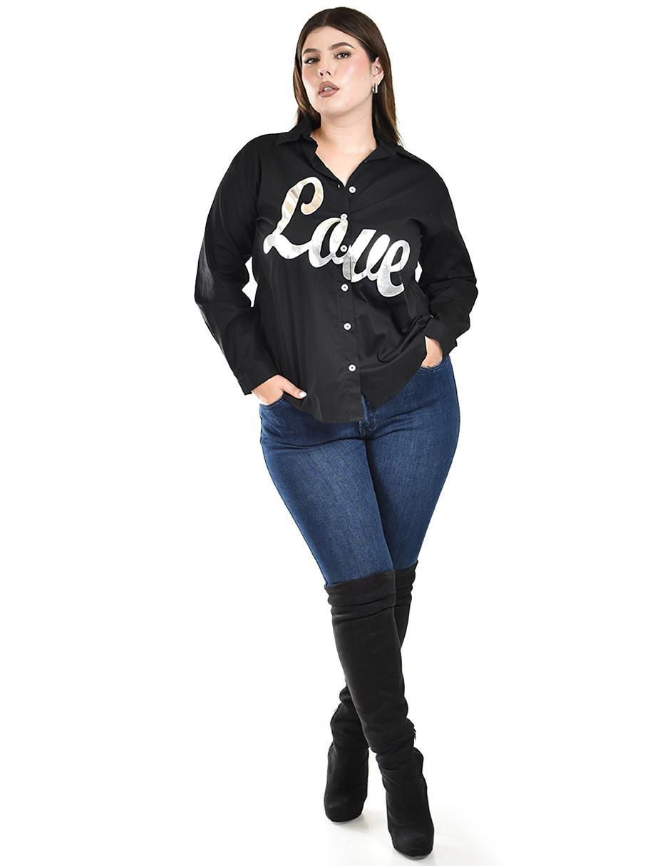 Blusa camisera Roman Fashion manga larga para mujer
