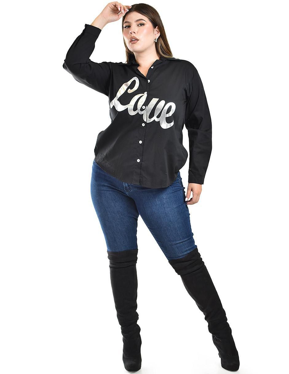 Blusa camisera Roman Fashion manga larga para mujer