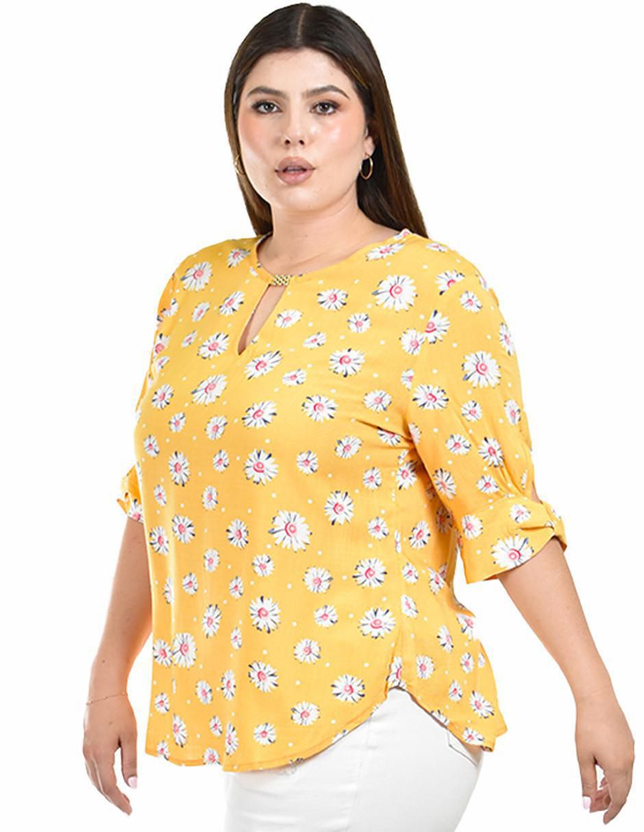 Blusa Roman Fashion manga 3/4 para mujer