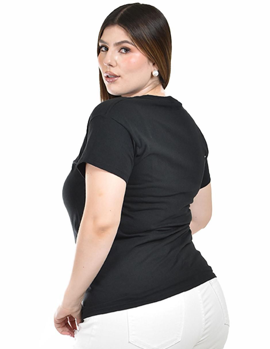 Playera manga corta cuello redondo para mujer 3