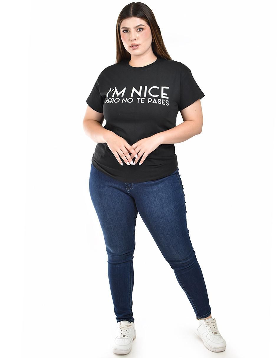 Playera manga corta cuello redondo para mujer 4