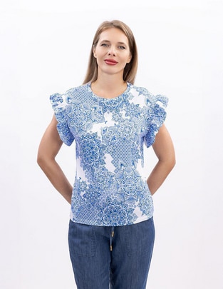 Playera manga corta Nautica cuello redondo para mujer