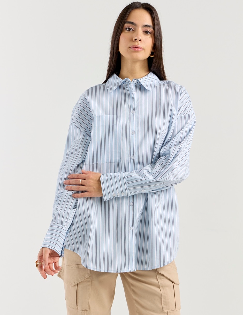 Camisa Map de algodón manga larga para mujer