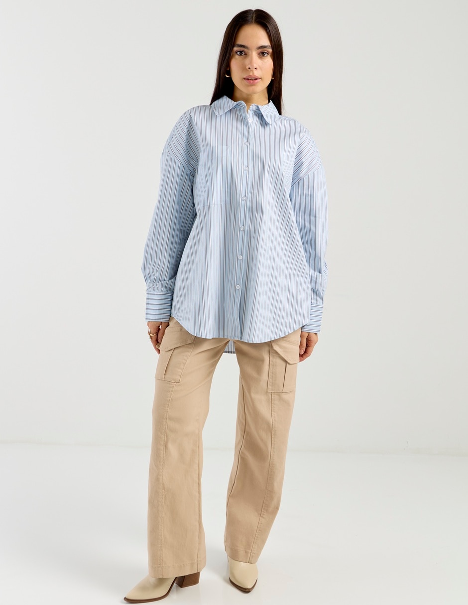 Camisa Map de algodón manga larga para mujer