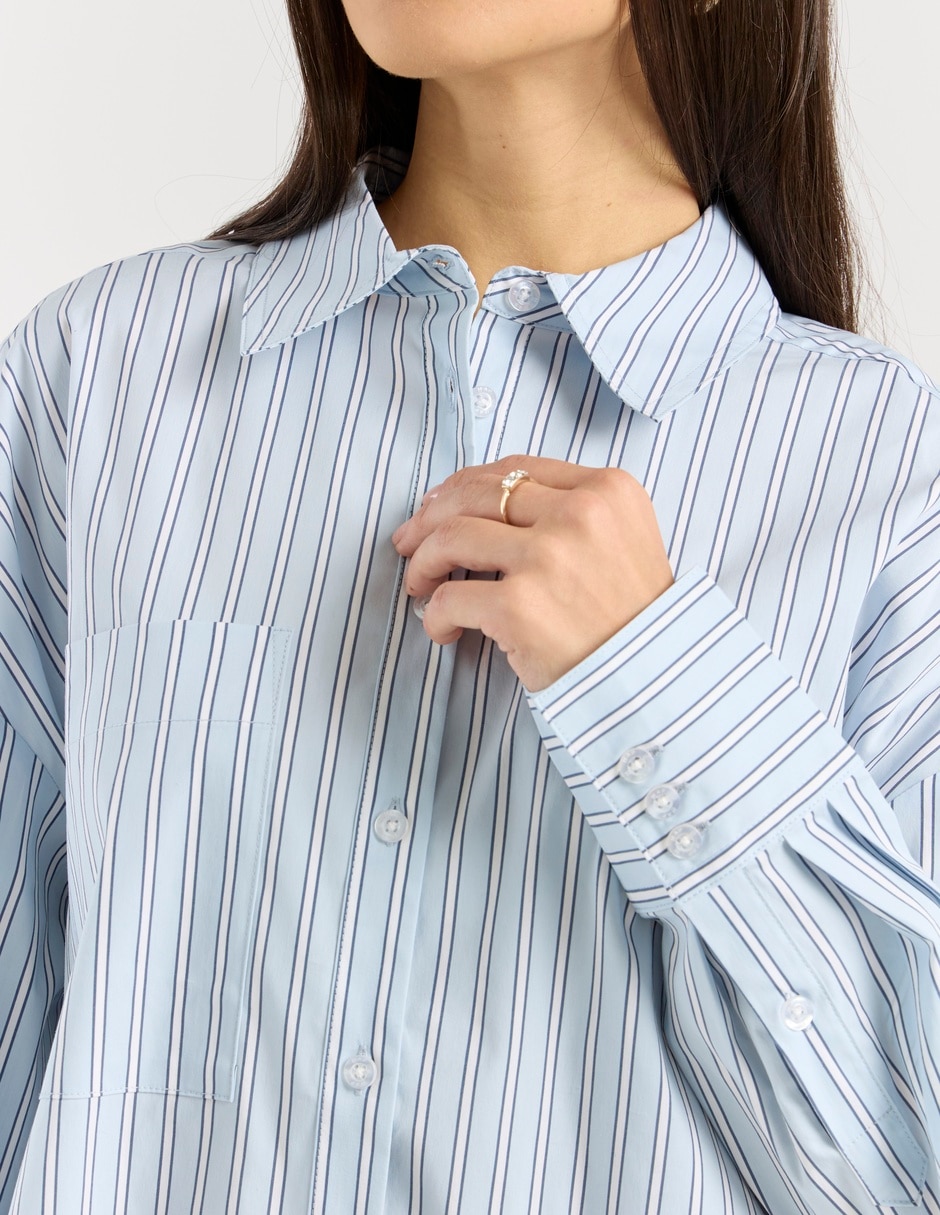 Camisa Map de algodón manga larga para mujer