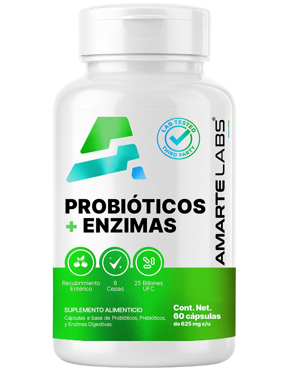 Probióticos + enzimas amarte labs de 60 cápsulas