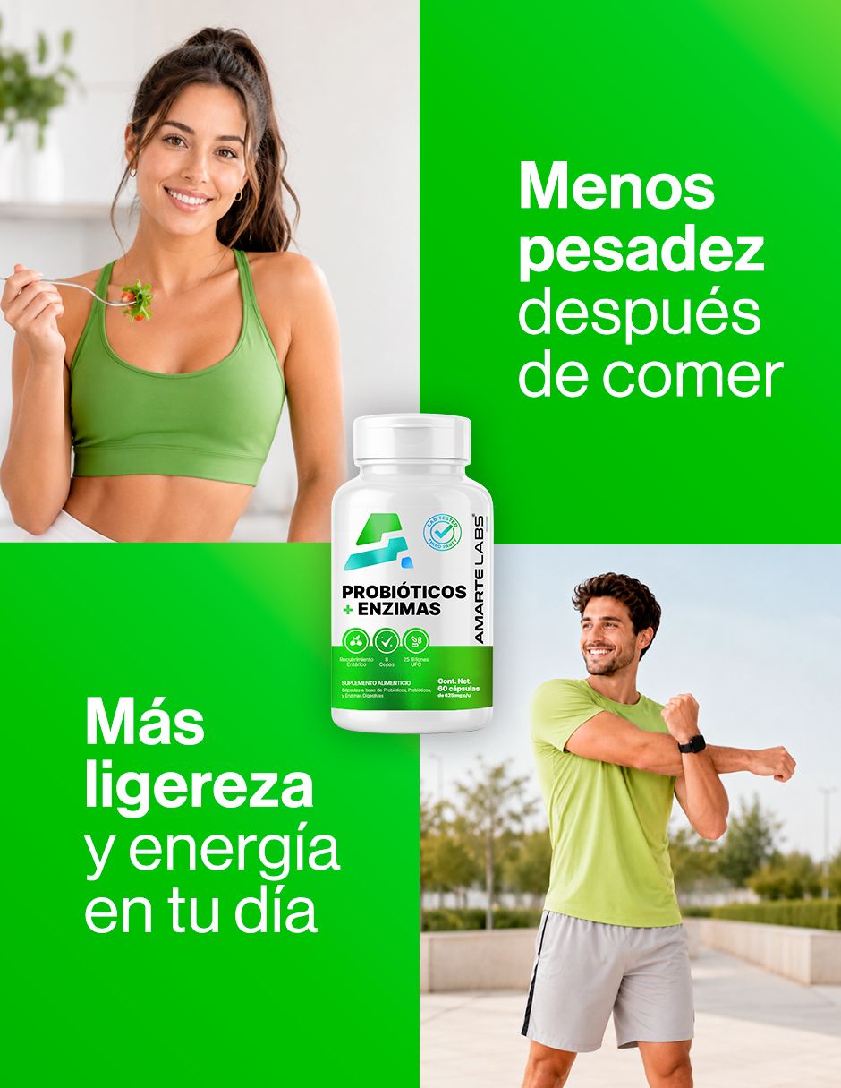 Probióticos + enzimas amarte labs de 60 cápsulas