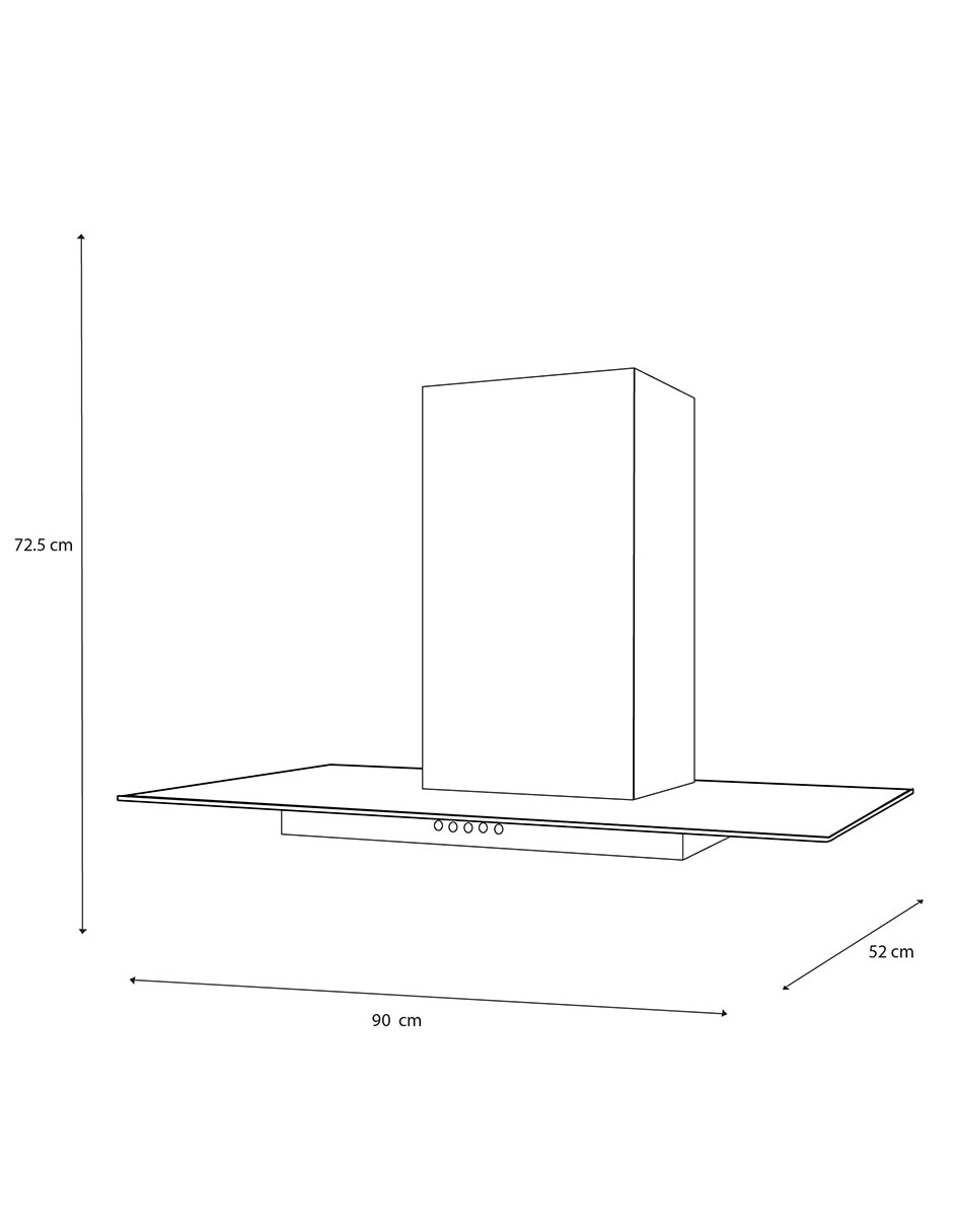 Campana de pared Mabe CU9018P2DS0 de metal y vidrio