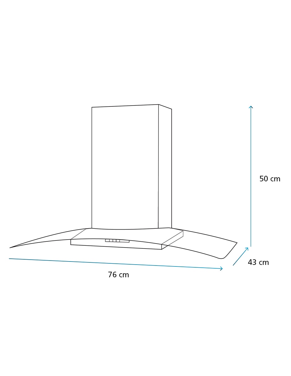 Campana de pared Mabe CM7618PIW de acero inoxidable