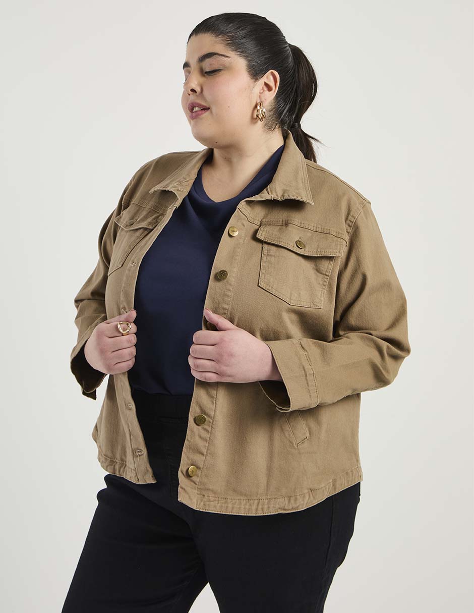 Chamarra denim The Pattern de mezclilla para mujer 1