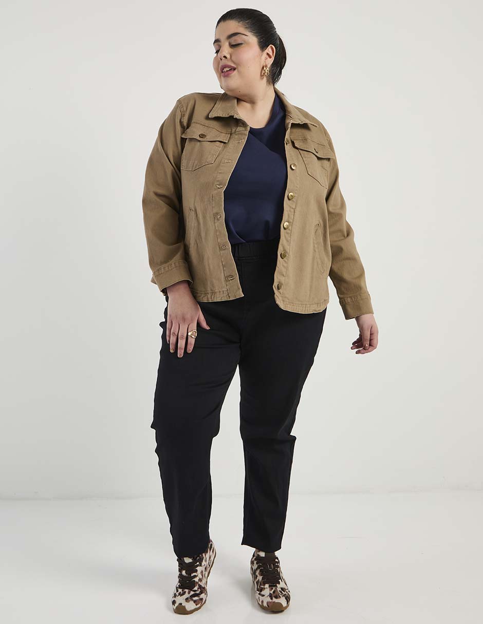 Chamarra denim The Pattern de mezclilla para mujer 8