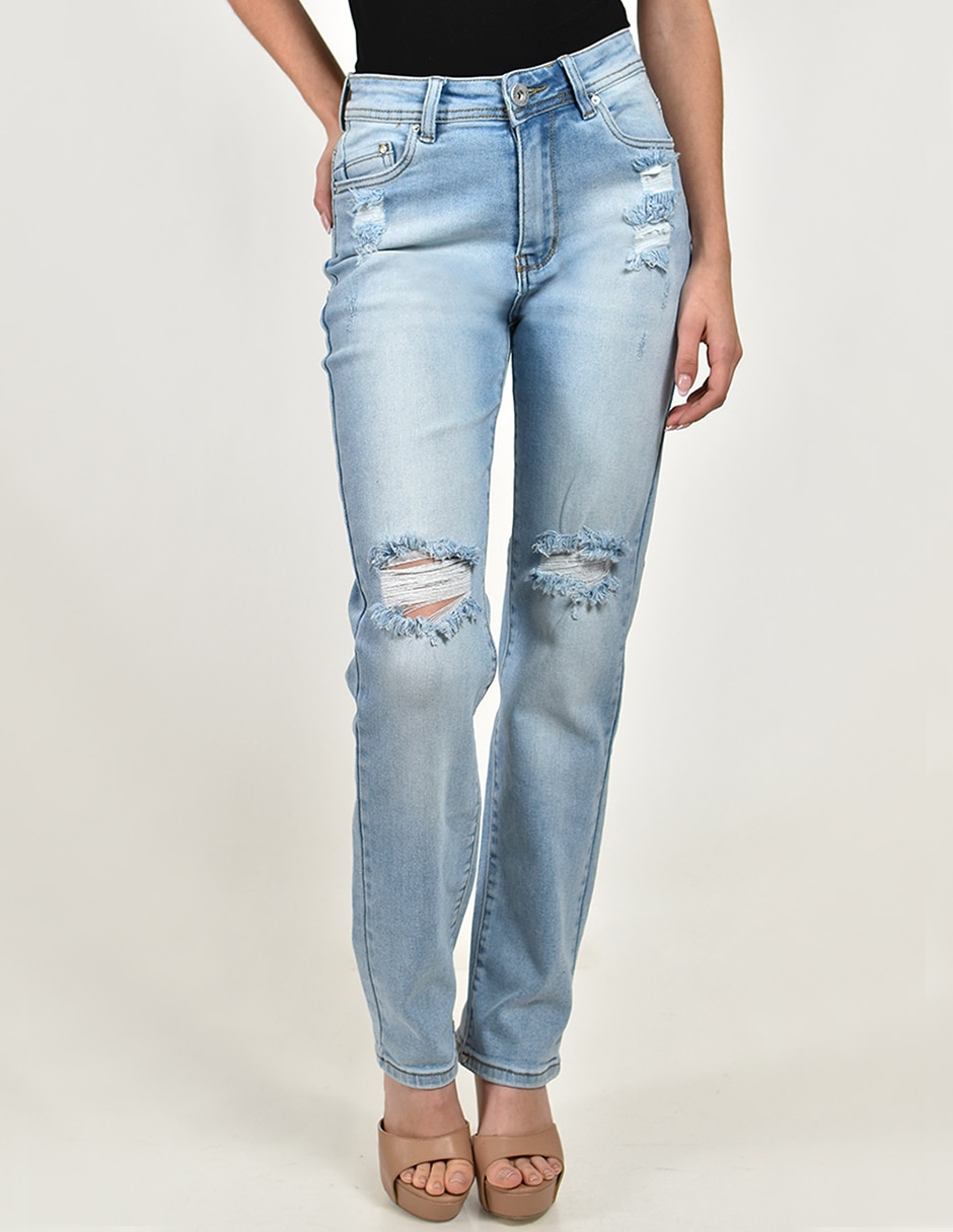 Jeans straight corte cintura para mujer Jeans straight corte cintura para mujer