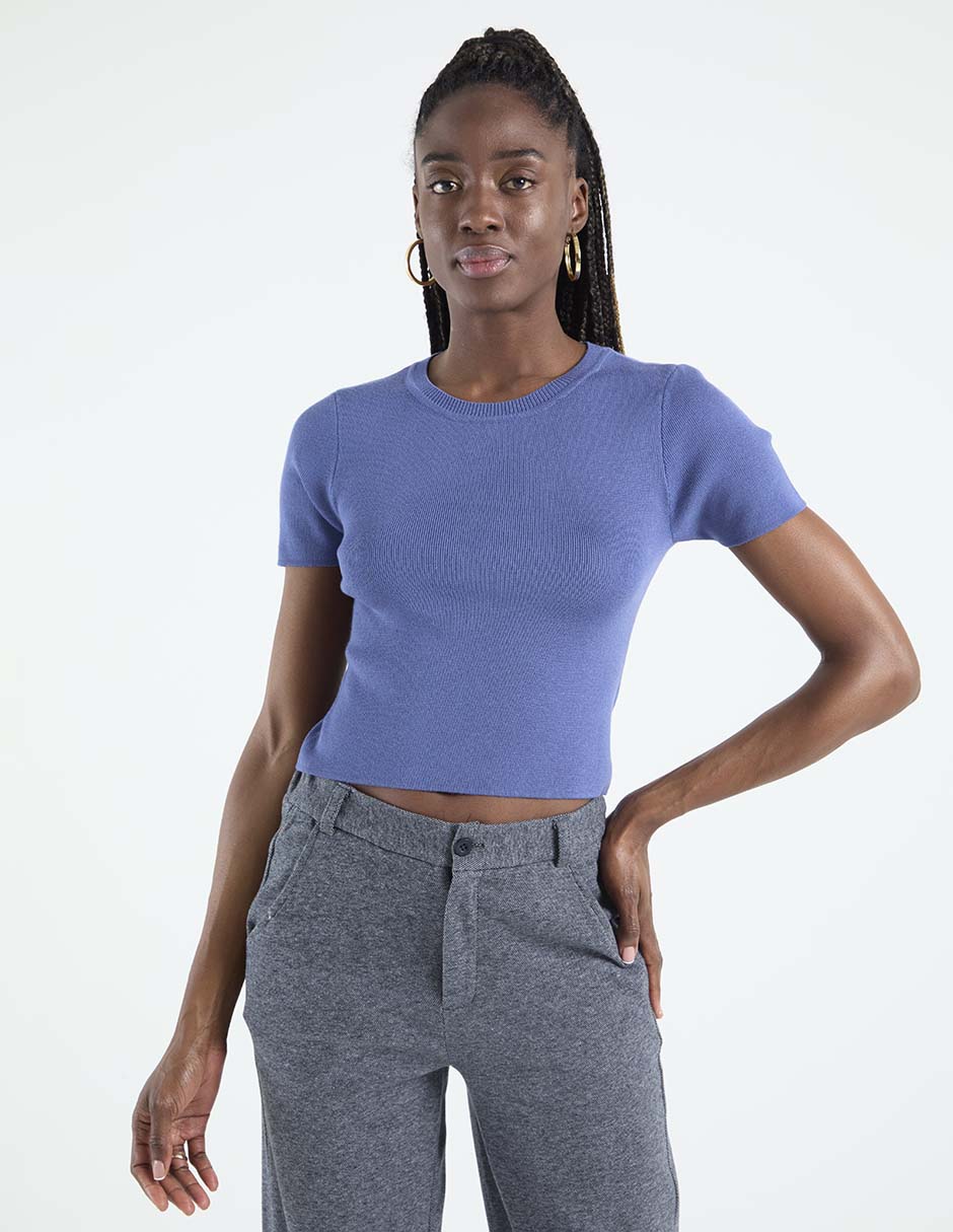 Playera manga corta cuello redondo para mujer Playera manga corta cuello redondo para mujer
