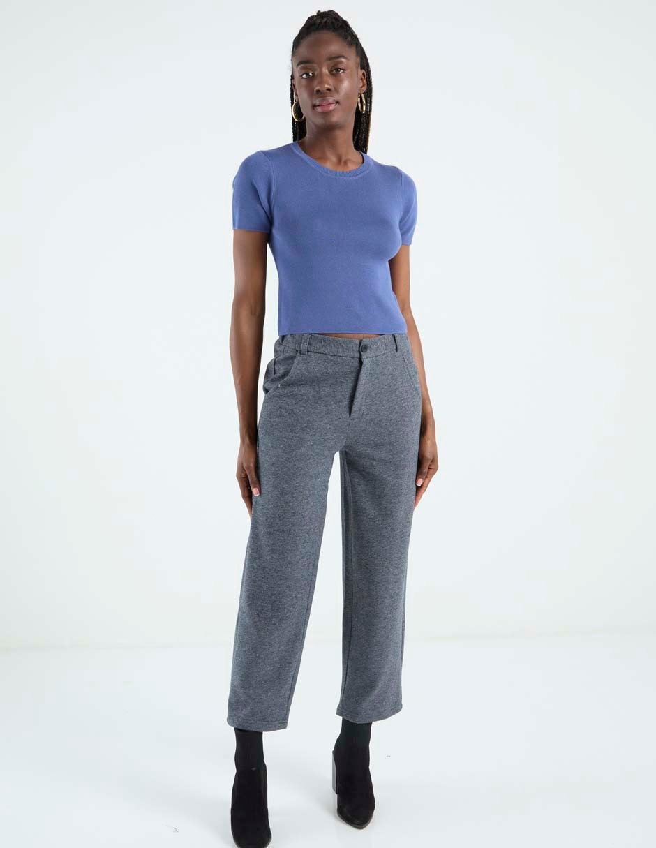 Playera manga corta Petite Studio cuello redondo para mujer