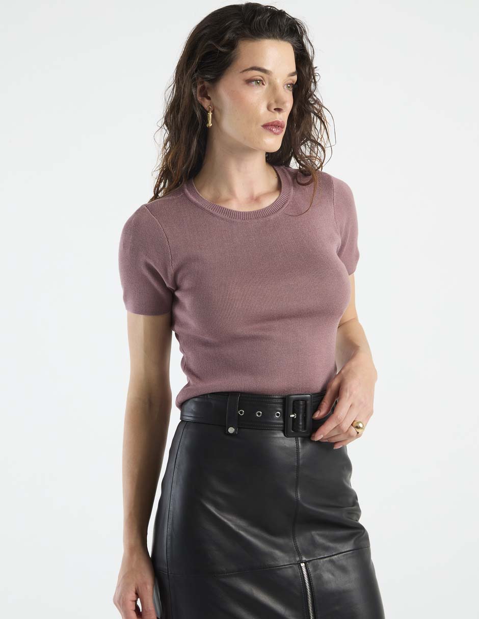 Playera manga corta cuello redondo para mujer 2