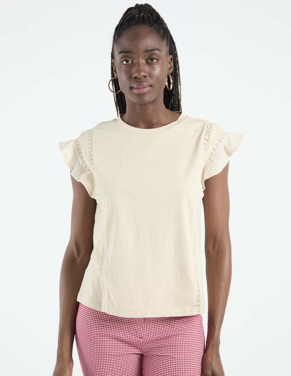 Playera manga corta cuello redondo para mujer Playera manga corta cuello redondo para mujer