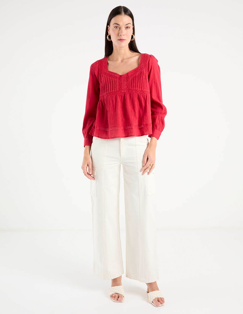 Blusa manga larga para mujer 7