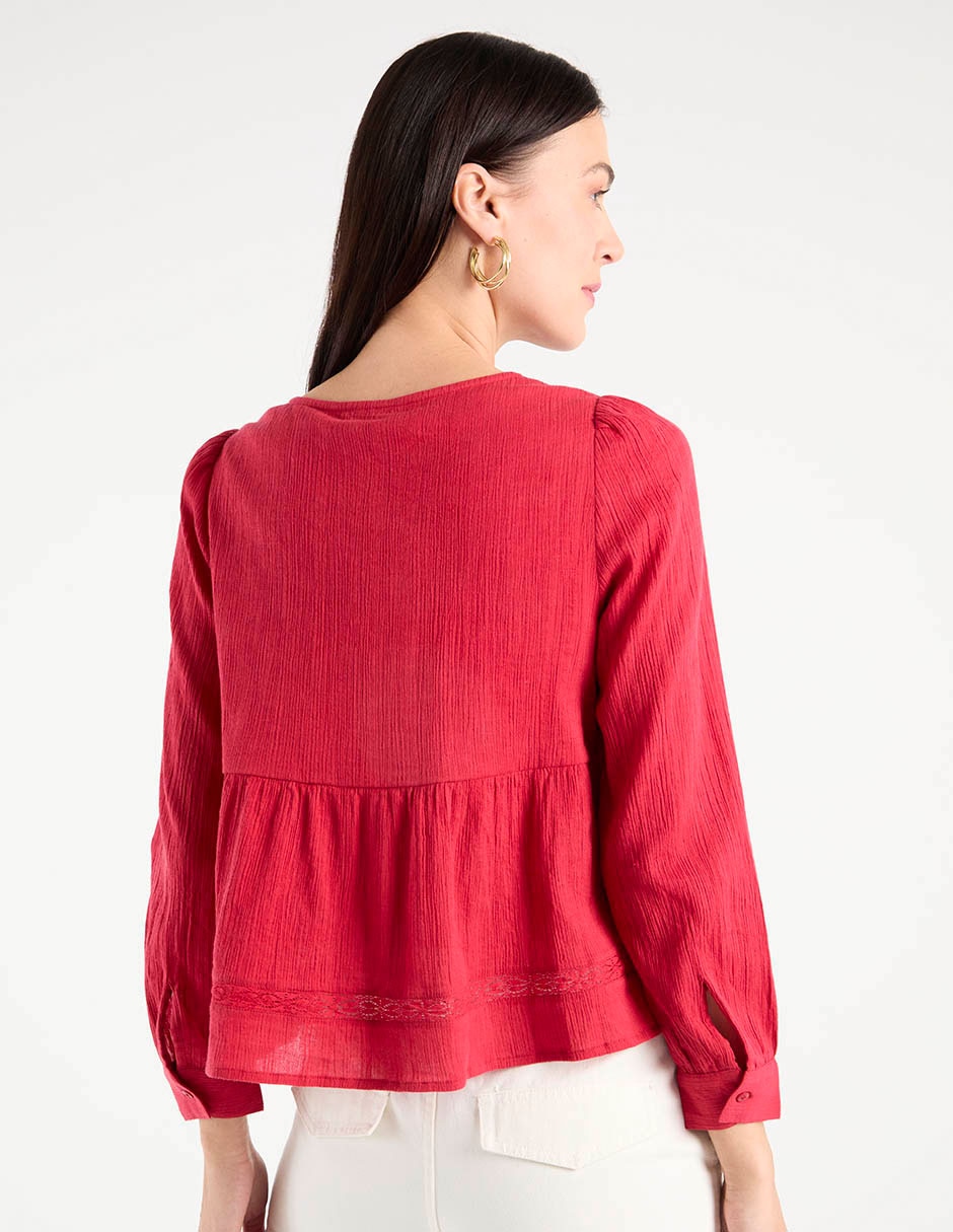Blusa manga larga para mujer 11
