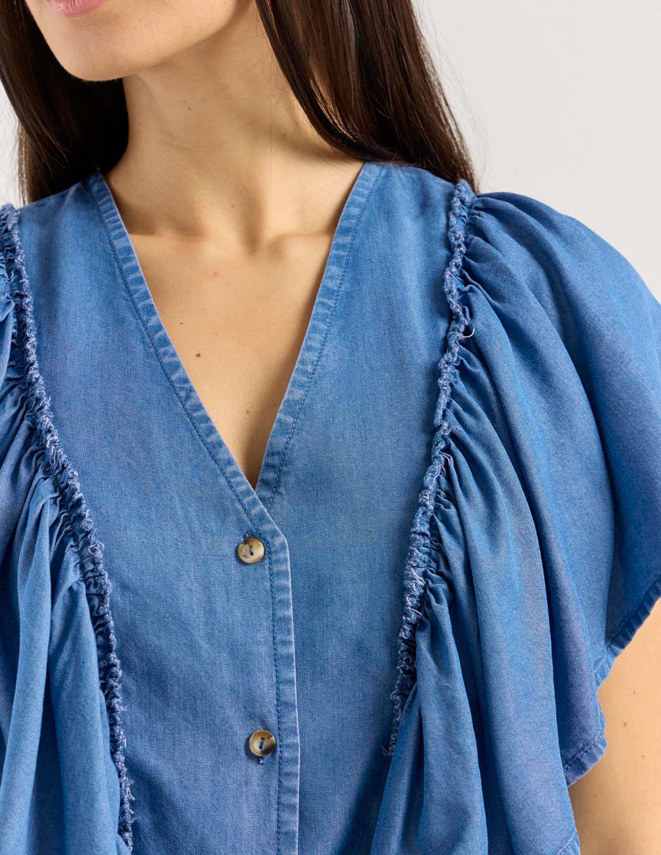 Blusa manga corta para mujer 7