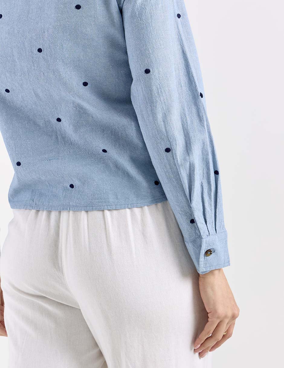 Camisa de algodón manga larga para mujer 10