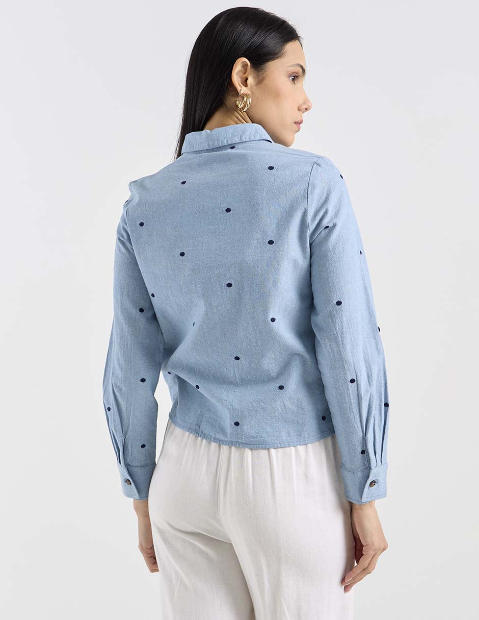 Camisa de algodón manga larga para mujer 11