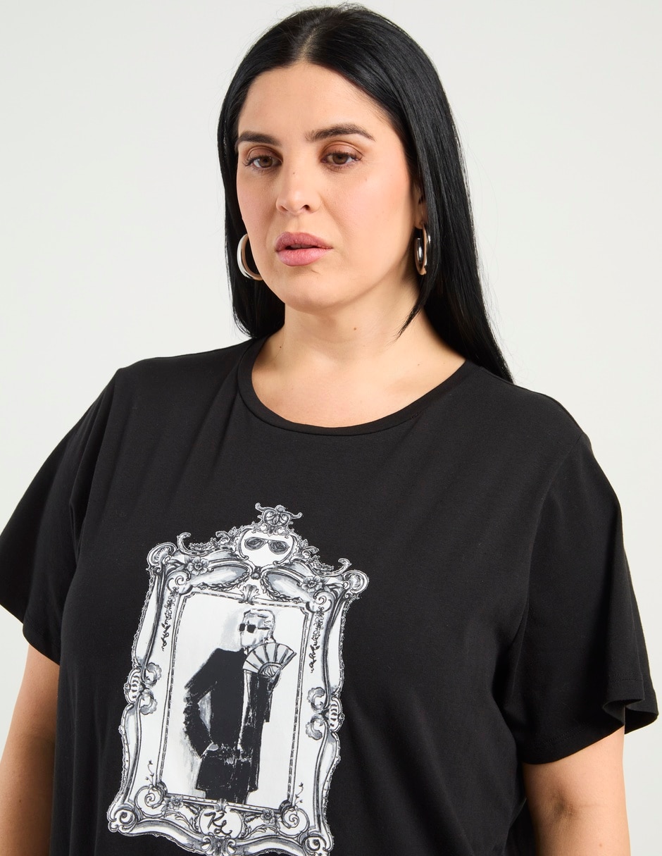 Playera manga corta Karl Lagerfeld Paris cuello redondo para mujer