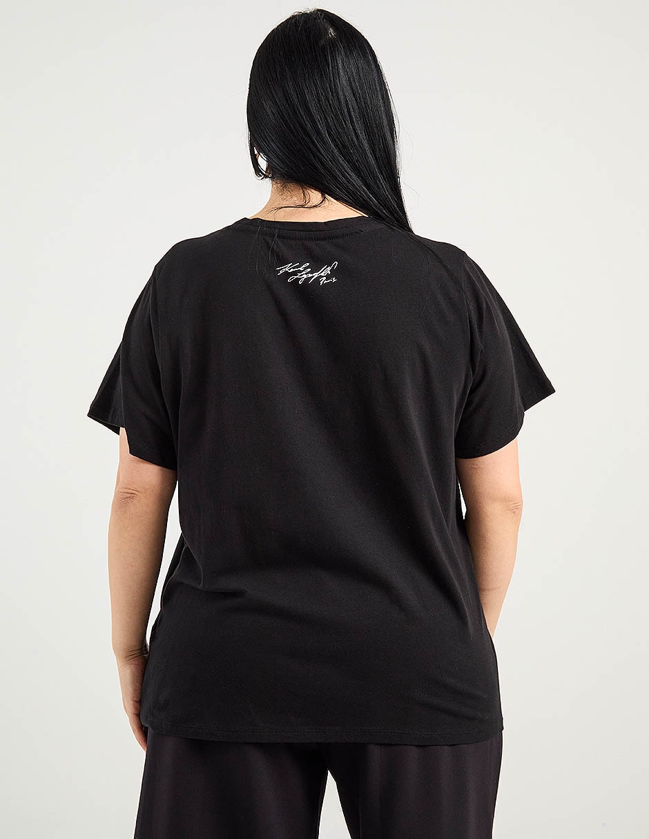 Playera manga corta Karl Lagerfeld Paris cuello redondo para mujer