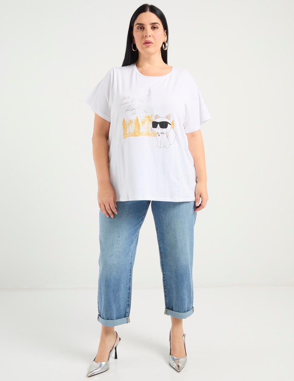 Playera manga corta cuello redondo para mujer 3