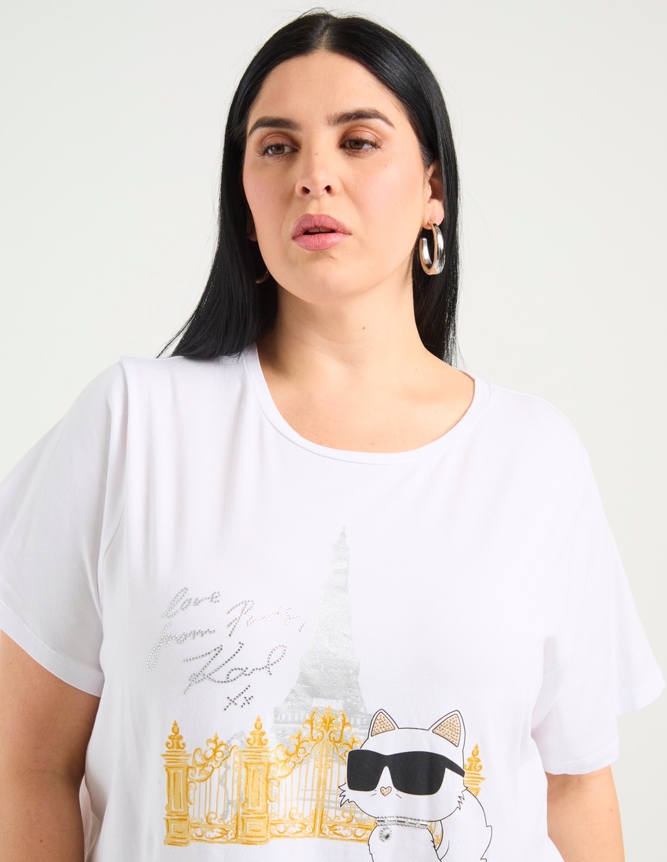 Playera manga corta cuello redondo para mujer 4