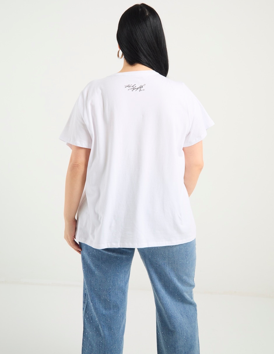 Playera manga corta cuello redondo para mujer 6