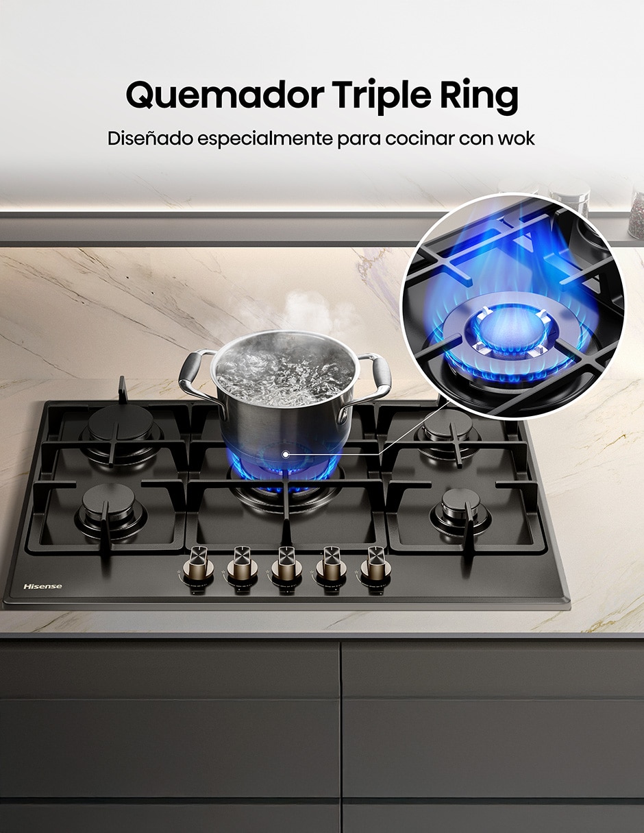Parrilla a gas lp empotrable Hisense