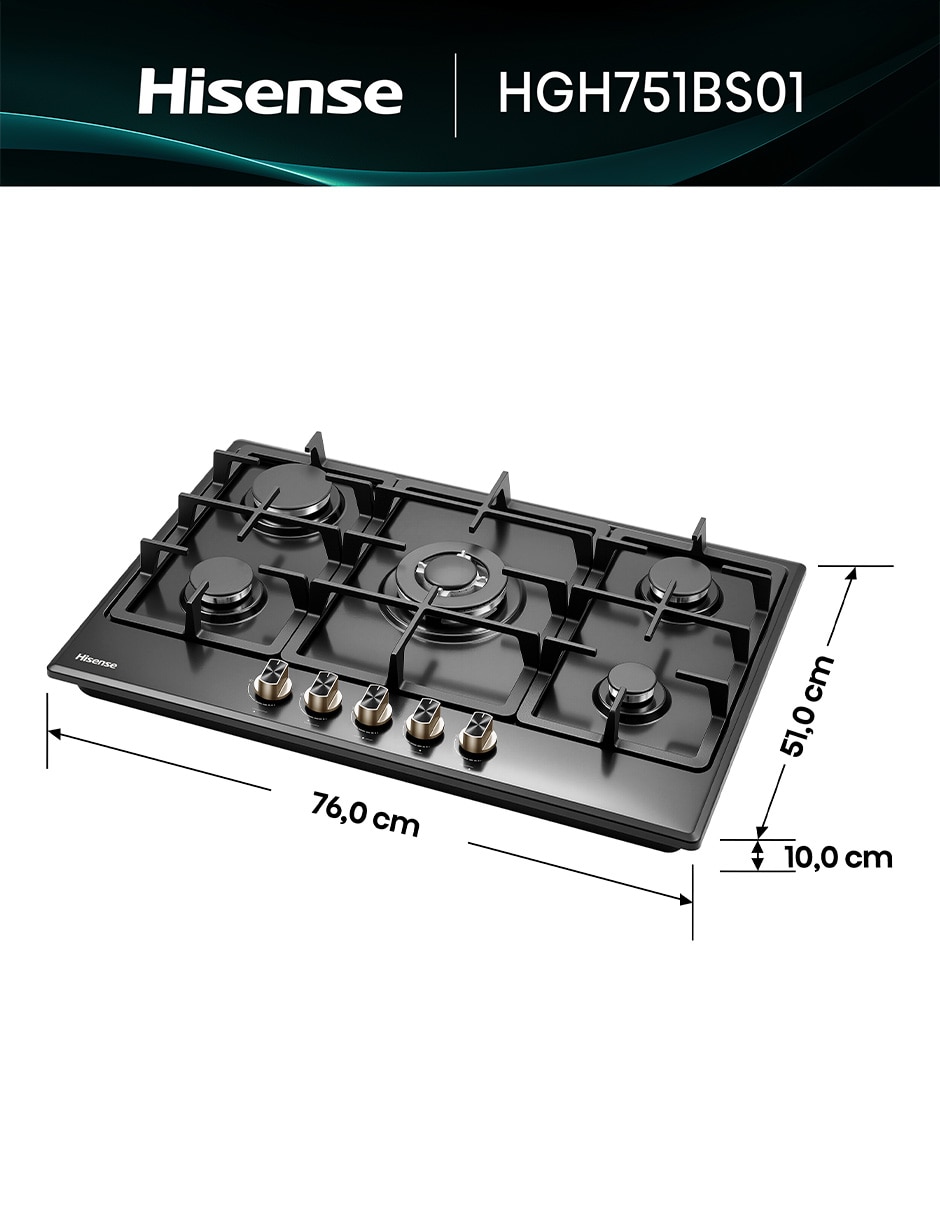 Parrilla a gas lp empotrable Hisense