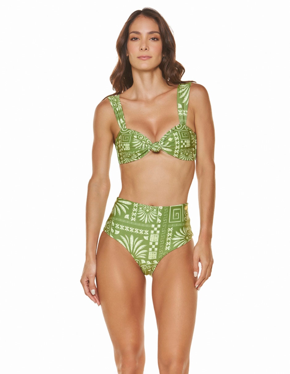 Bikini estampado floral a la cintura para mujer