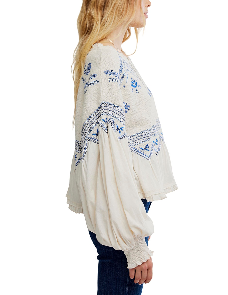 Blusa Free People manga larga para mujer